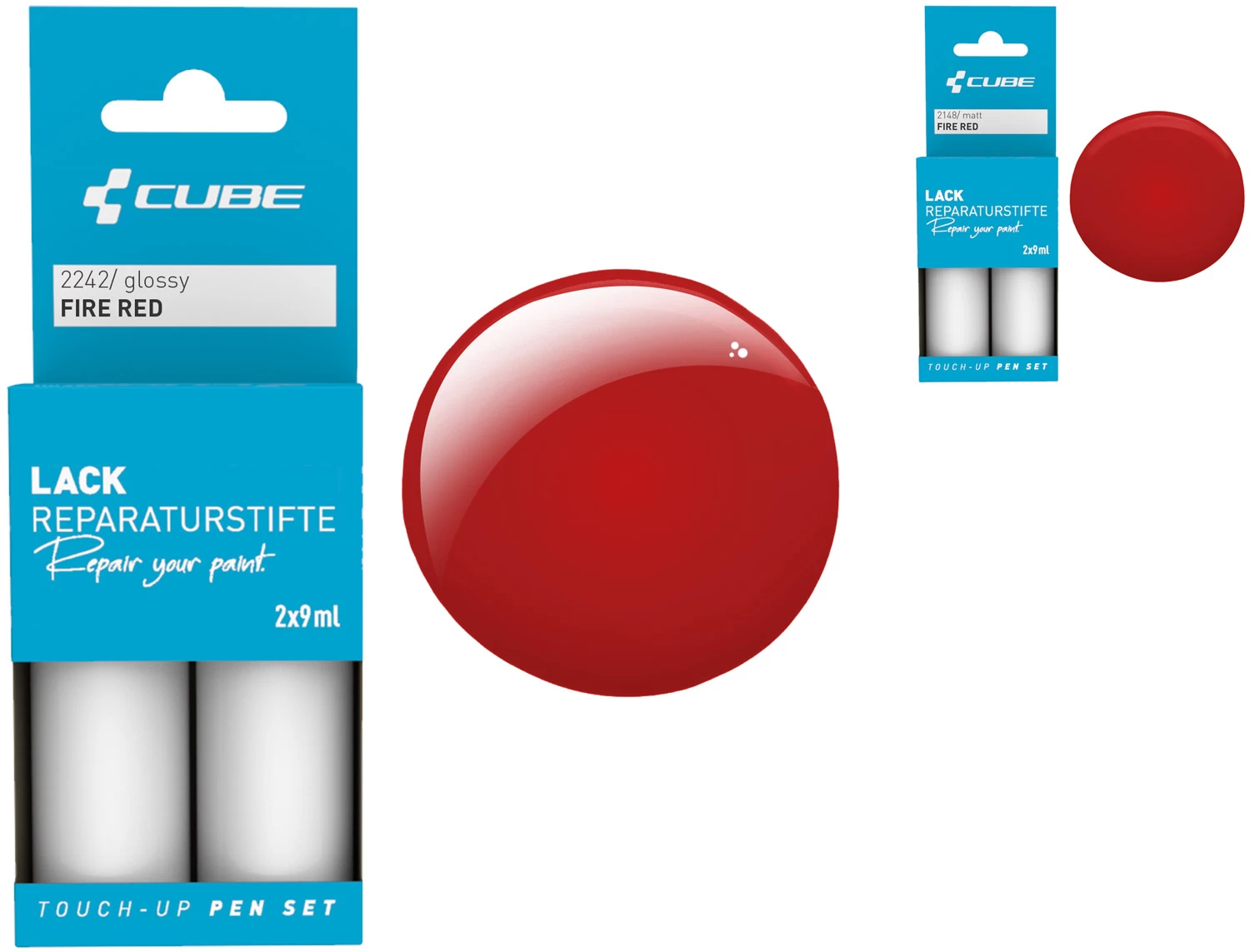 Cube Set De Stylos De Réparation De Peinture FIRE RED 3 Cube Set De Stylos De Réparation De Peinture FIRE RED