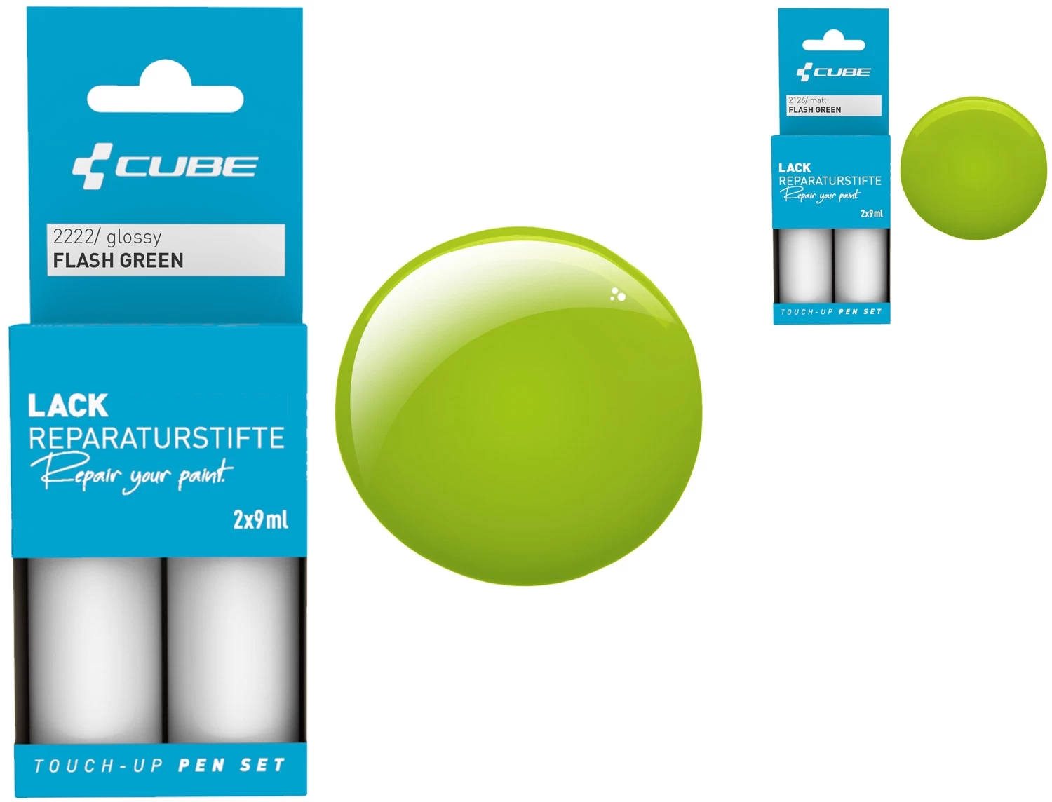 Cube Set De Stylos De Réparation De Peinture FLASH GREEN 3 Cube Set De Stylos De Réparation De Peinture FLASH GREEN