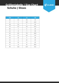 Cube ATX OX - Chaussures De VTT -Équipement De Vélo Cube Cube Groessentabelle SchuheKM7MWZG98alnM 2