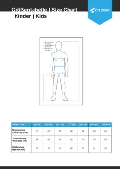 Cube Junior - Kid's Cycling Shorts With Pad -Équipement De Vélo Cube Sizing Cube Kinder 8